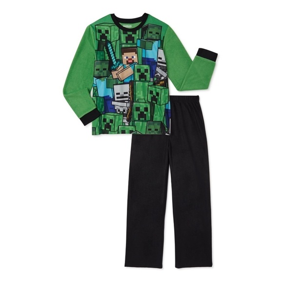 MINECRAFT Boys Long Sleeve Pajama set - Picture 1 of 4